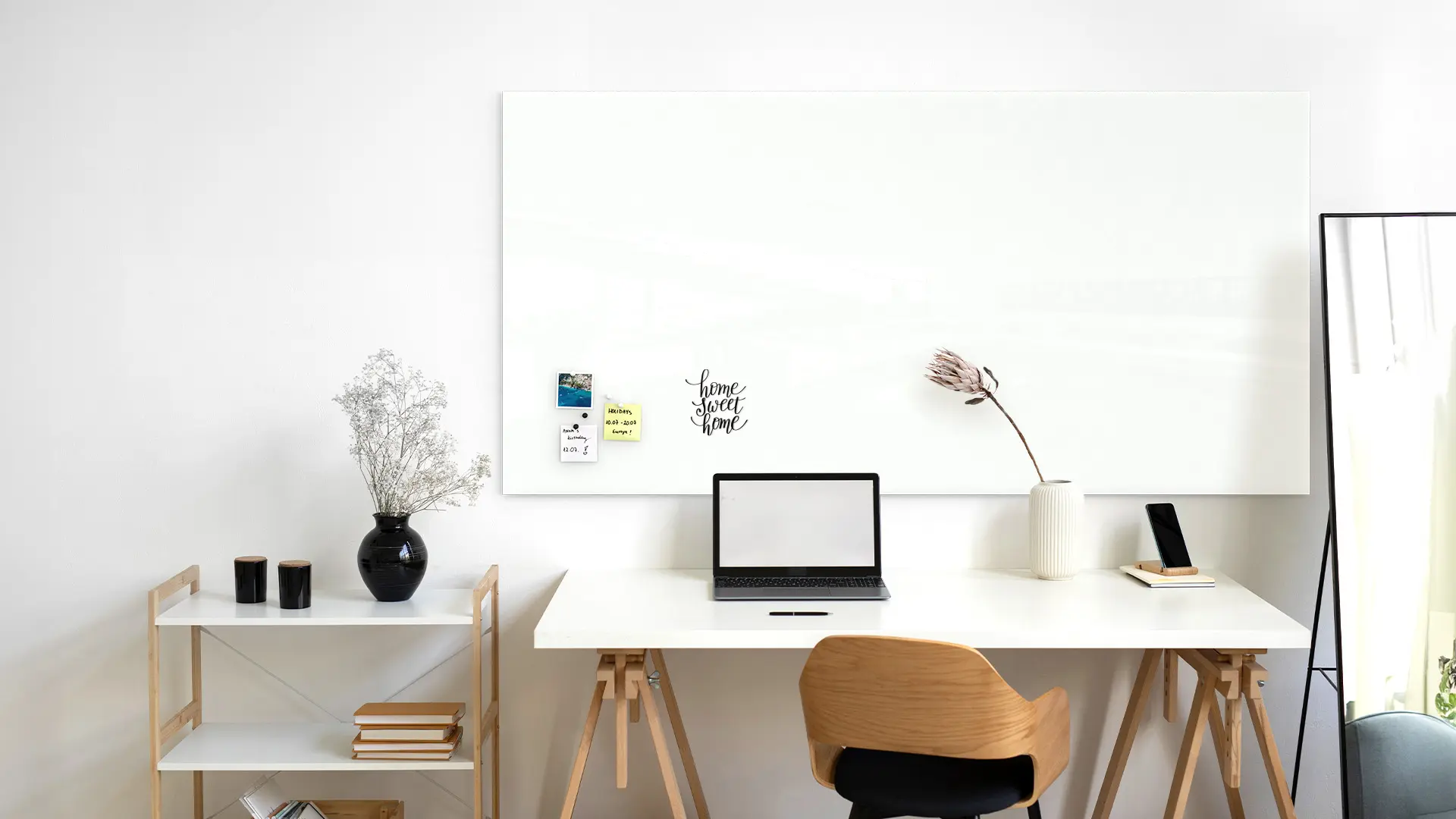 Tableau Blanc en Verre CLASSIC WHITE 200x100cm, Tableau Magnétique sans Cadre, Verre Trempé + ACCESSOIRES – Image 11