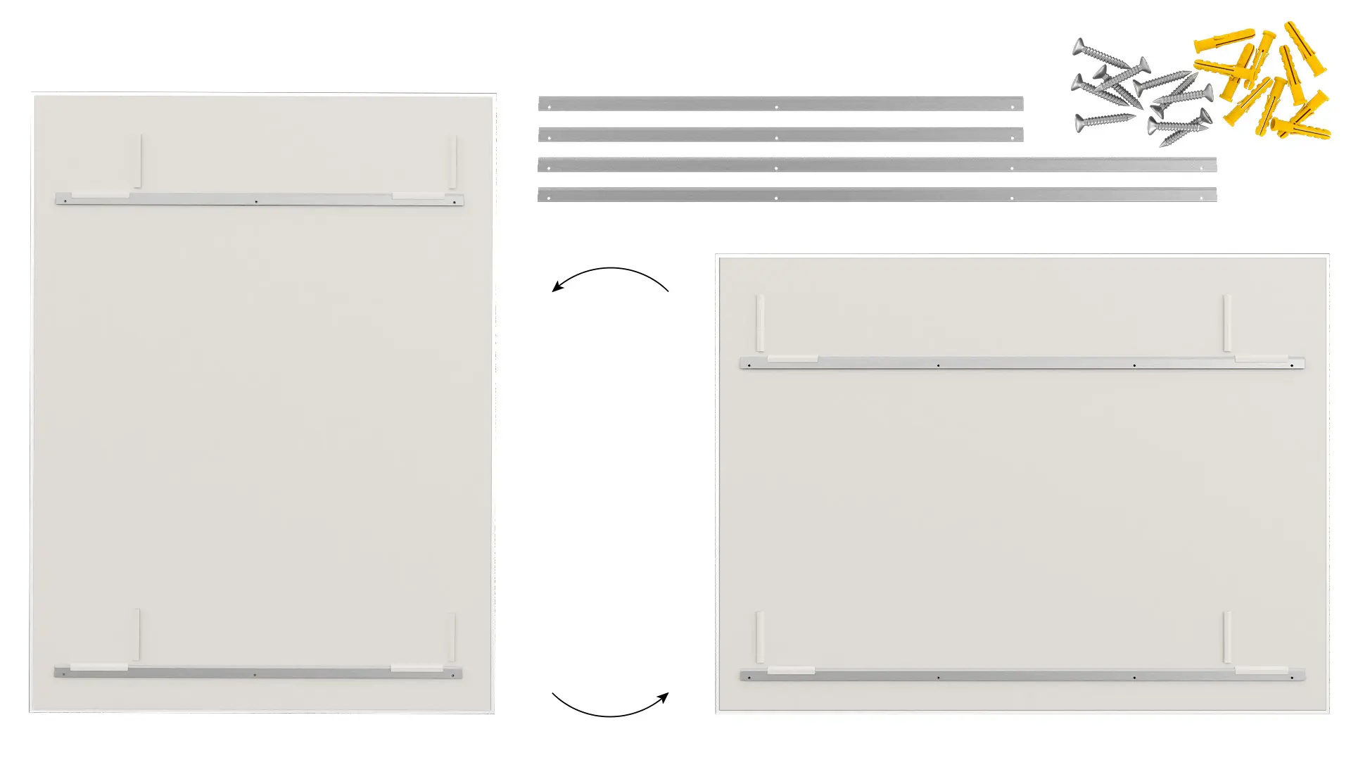 Tableau Blanc en Verre CLASSIC WHITE 200x100cm, Tableau Magnétique sans Cadre, Verre Trempé + ACCESSOIRES – Image 9