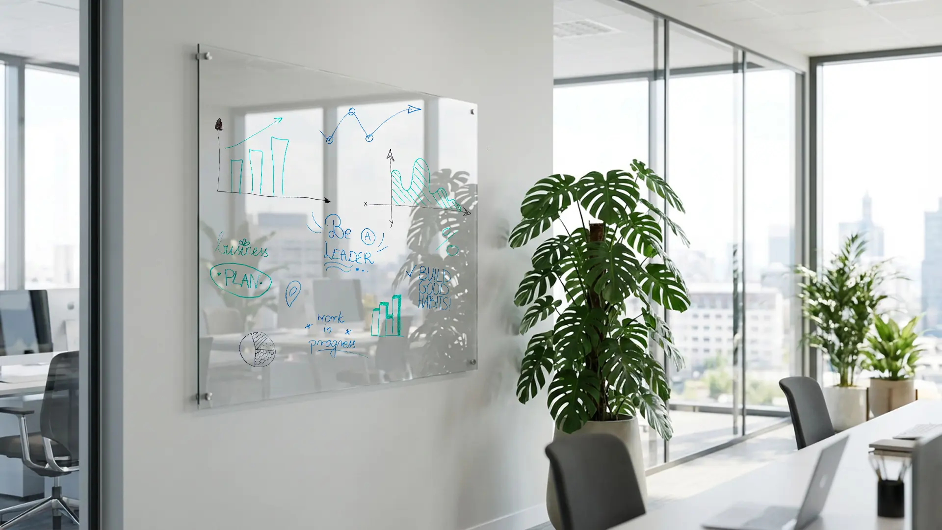 Tableau en Verre non magnétique Transparent 150x120 cm sans Cadre, Verre Trempé – Image 4