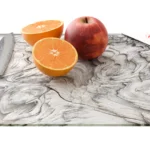 Plaque de Protection en Verre Trempé Universel et Multifonction – Planche à Découper & Plateau en Verre 30x40cm avec Motif BOIS FOSSILE