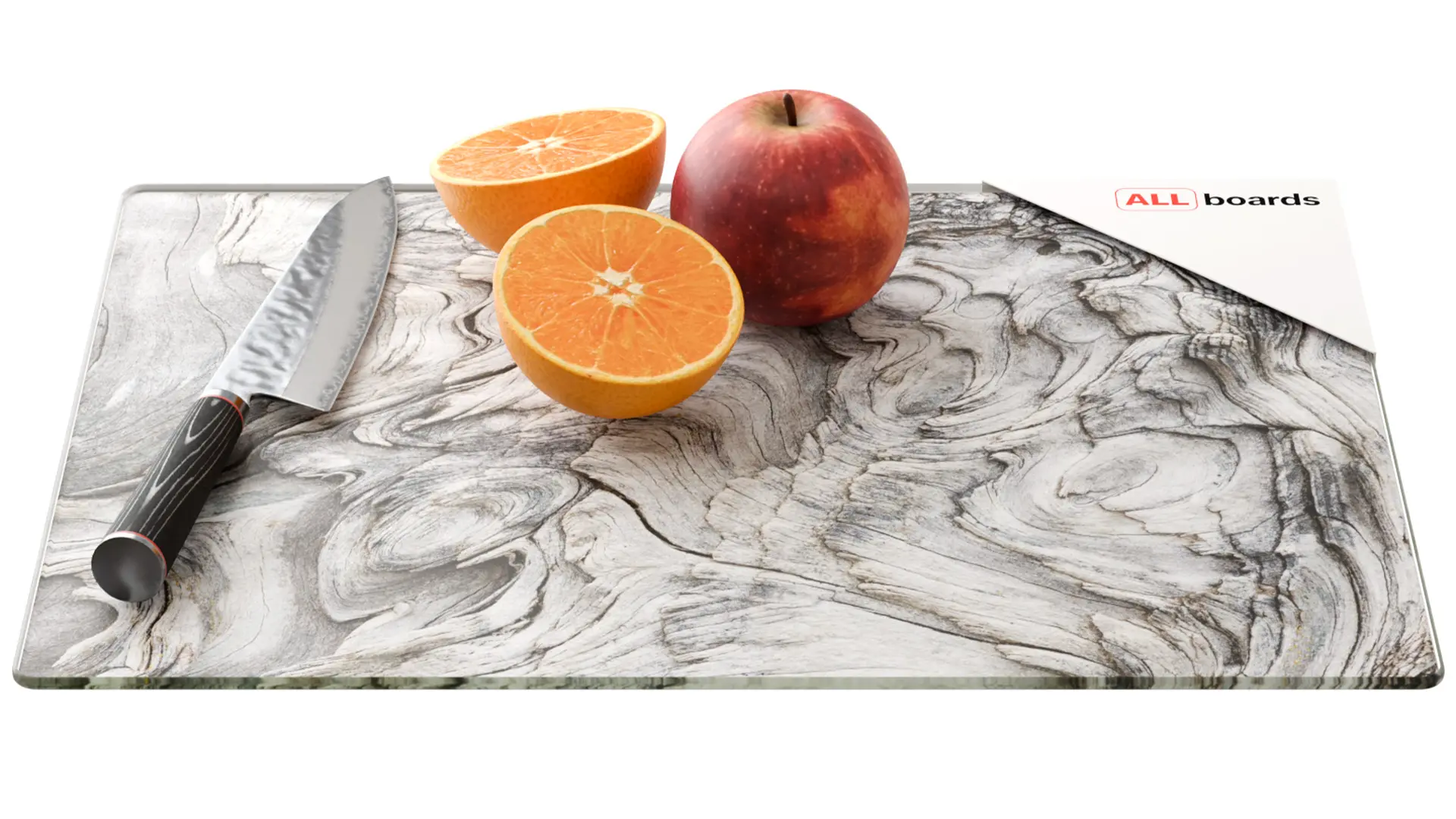 Plaque de Protection en Verre Trempé Universel et Multifonction – Planche à Découper & Plateau en Verre 30x40cm avec Motif BOIS FOSSILE