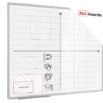 Tableau blanc magnétique effaçable à sec 100 x 80 cm - système de coordonnées
