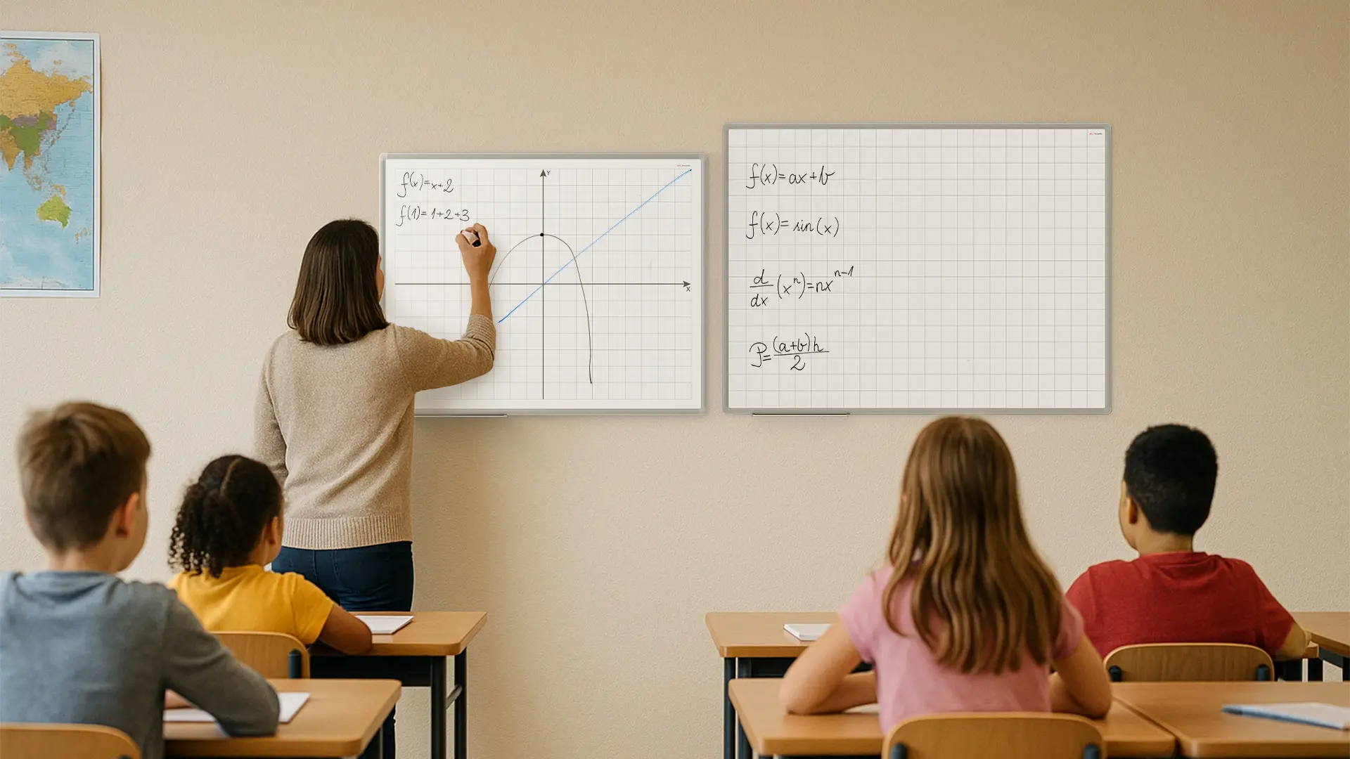 Tableau blanc magnétique effaçable à sec 100 x 80 cm - système de coordonnées – Image 3
