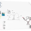 Tableau en verre magnétique mat 140 x 80 cm + ACCESSOIRES