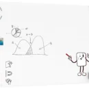 Tableau en verre magnétique mat 180 x 100 cm + ACCESSOIRES