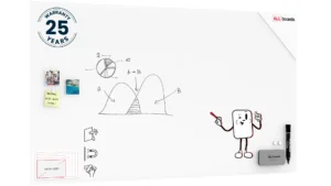 Tableau en verre magnétique mat 180 x 100 cm + ACCESSOIRES