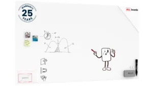 Tableau en verre magnétique mat 220 x 120 cm + ACCESSOIRES