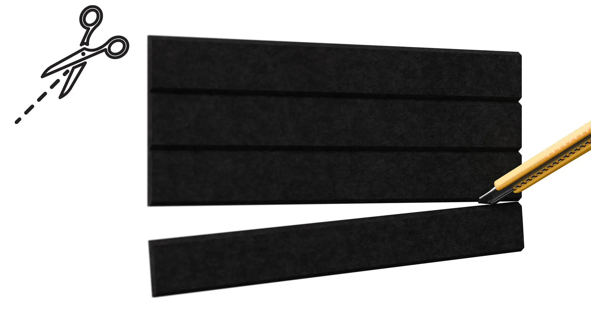 Panneaux en feutre muraux 120x80cm noirs – Image 6