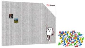 Panneaux en feutre pour mur 120x80cm gris