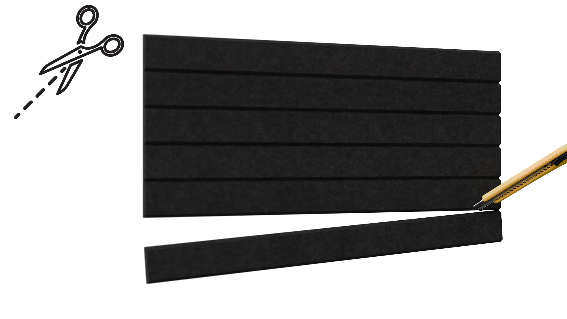 Panneaux en feutre muraux 90x60cm noirs – Image 6