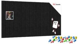 Panneaux en feutre muraux 80x40cm noirs