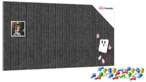 Panneaux en feutre muraux 80x40cm gris sombre
