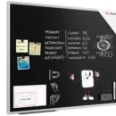 Tableau à Craie Noir Magnétique avec Cadre en Aluminium Premium EXPO 100x80cm + ACCESSOIRES