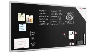 Tableau à Craie Noir Magnétique avec Cadre en Aluminium Premium EXPO 120x60cm + ACCESSOIRES