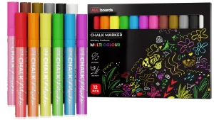 Lot de marqueurs à craie liquide ALLboards – 12 pièces de différentes couleurs