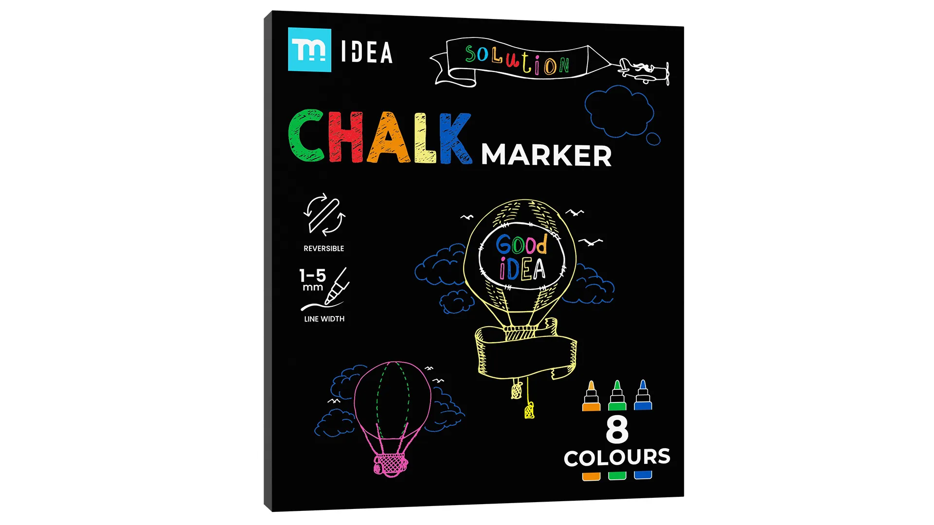 Lot de marqueurs à craie TM IDEA – 8 pièces de différentes couleurs – Image 9