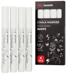 Lot de 4 marqueurs à craie liquide ALLboards – blancs