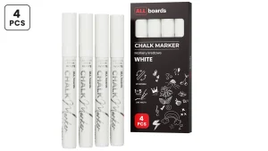 Lot de 4 marqueurs à craie liquide ALLboards – blancs