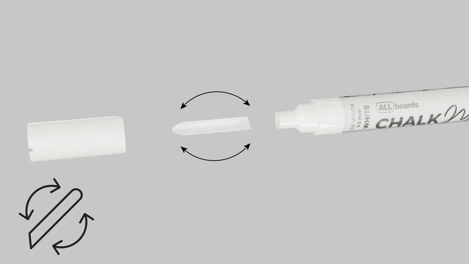 Lot de 4 marqueurs à craie liquide ALLboards – blancs – Image 4