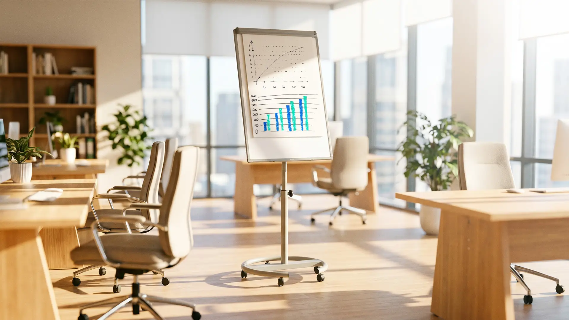 Tableau de conférence magnétique effaçable à sec, mobile, 100 x 70 cm, argenté + ACCESSOIRES – Image 9