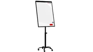 Tableau de conférence magnétique effaçable à sec, mobile sur roulettes, 100 x 70 cm, noir + ACCESSOIRES