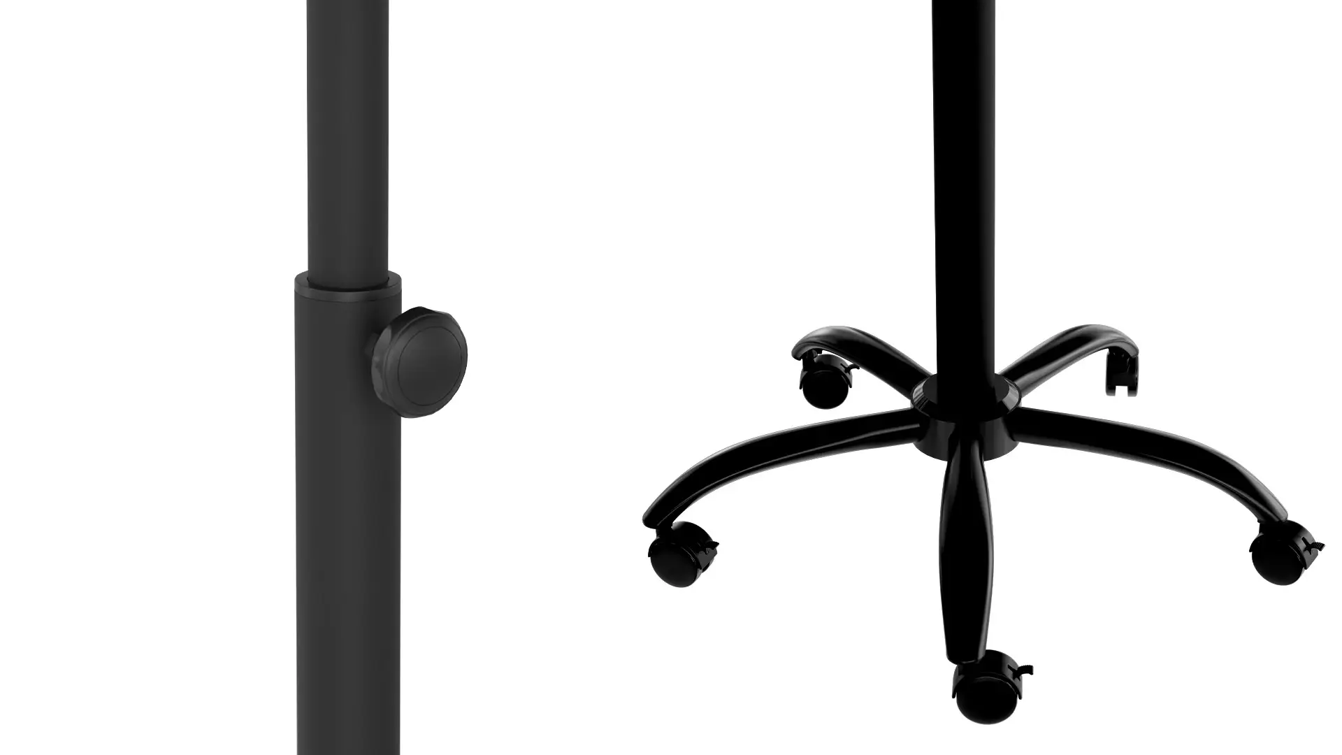Tableau de conférence magnétique effaçable à sec, mobile sur roulettes, 100 x 70 cm, noir + ACCESSOIRES – Image 6