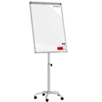 Tableau de conférence magnétique effaçable à sec, mobile sur roulettes, 100 x 70 cm, argenté + ACCESSOIRES