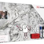 Tableau magnétique METALboards, bois fossile 60×40 cm + accessoires