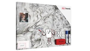 Tableau magnétique METALboards, bois fossile 60×40 cm + accessoires