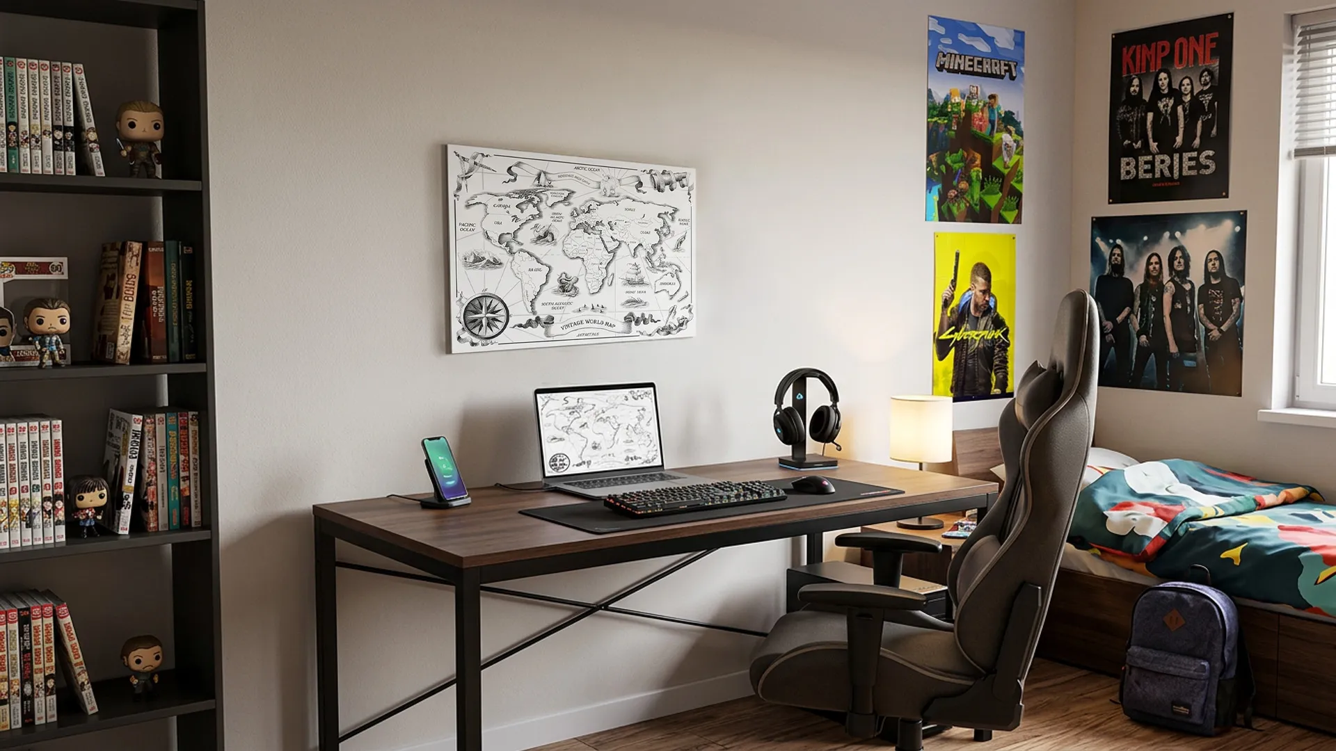 Tableau magnétique METALboards, carte du monde rétro 60×40 cm + accessoires – Image 11