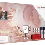 Tableau magnétique METALboards, marbre rose 60×40 cm + accessoires