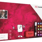Tableau magnétique METALboards, rose d'Alexandra 60×40 cm + accessoires