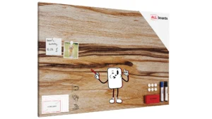 Tableau magnétique METALboards, bois exotique 90×60 cm + accessoires