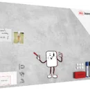 Tableau magnétique METALboards, béton II 90×60 cm + accessoires