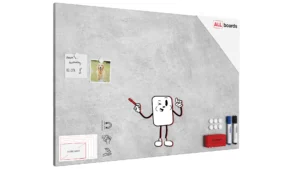 Tableau magnétique METALboards, béton II 90×60 cm + accessoires