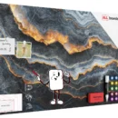 Tableau magnétique METALboards, ardoise foncée 90×60 cm + accessoires