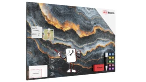 Tableau magnétique METALboards, ardoise foncée 90×60 cm + accessoires