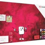 Tableau magnétique METALboards, rose d'Alexandra 90×60 cm + accessoires