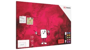 Tableau magnétique METALboards, rose d'Alexandra 90×60 cm + accessoires