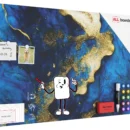 Tableau magnétique METALboards, bleu et or 90×60 cm + accessoires