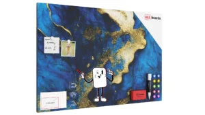 Tableau magnétique METALboards, bleu et or 90×60 cm + accessoires