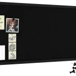 Tableau en feutre 100x40 cm, noir, avec cadre en bois noir