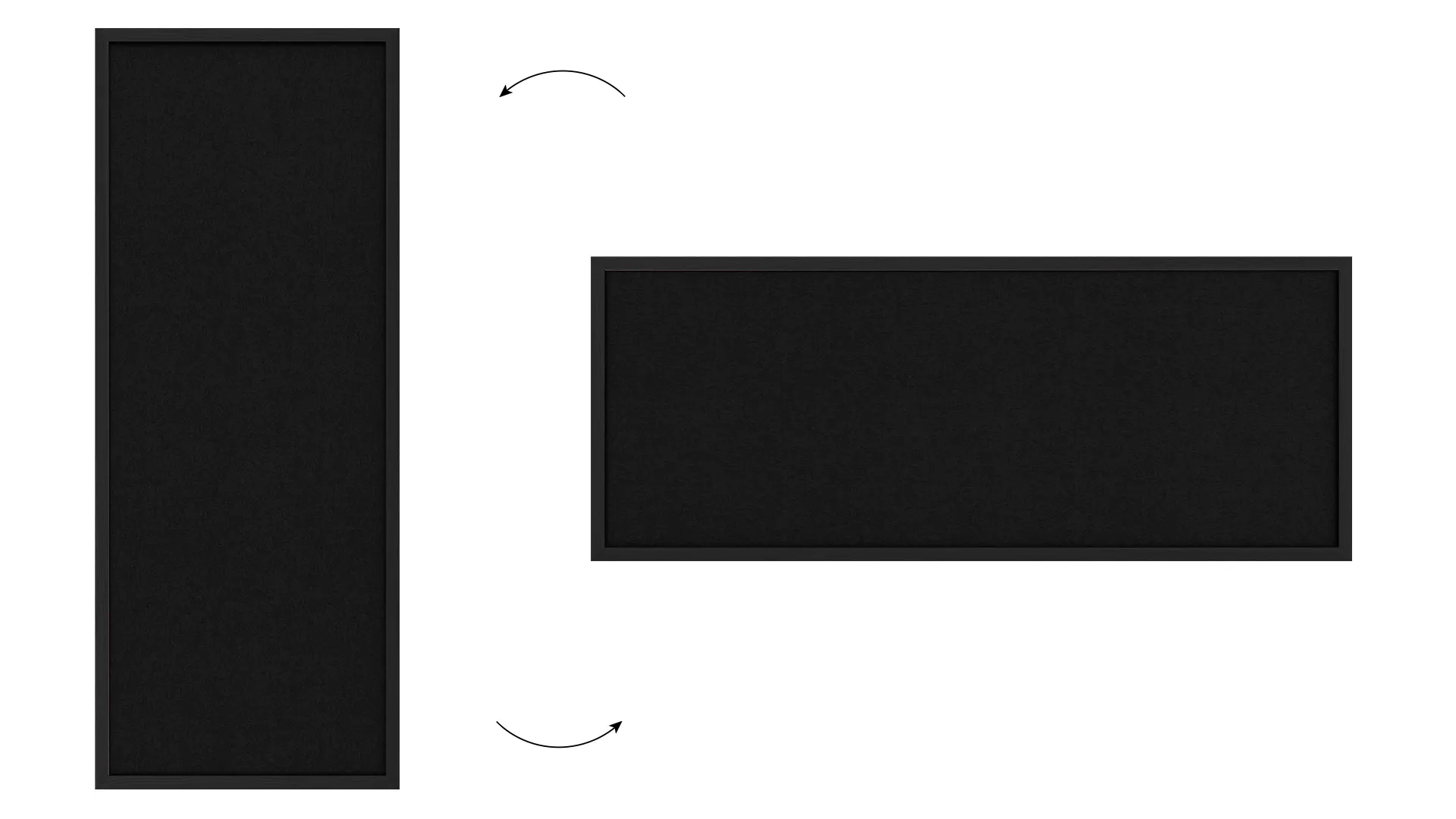 Tableau en feutre 100x40 cm, noir, avec cadre en bois noir – Image 7