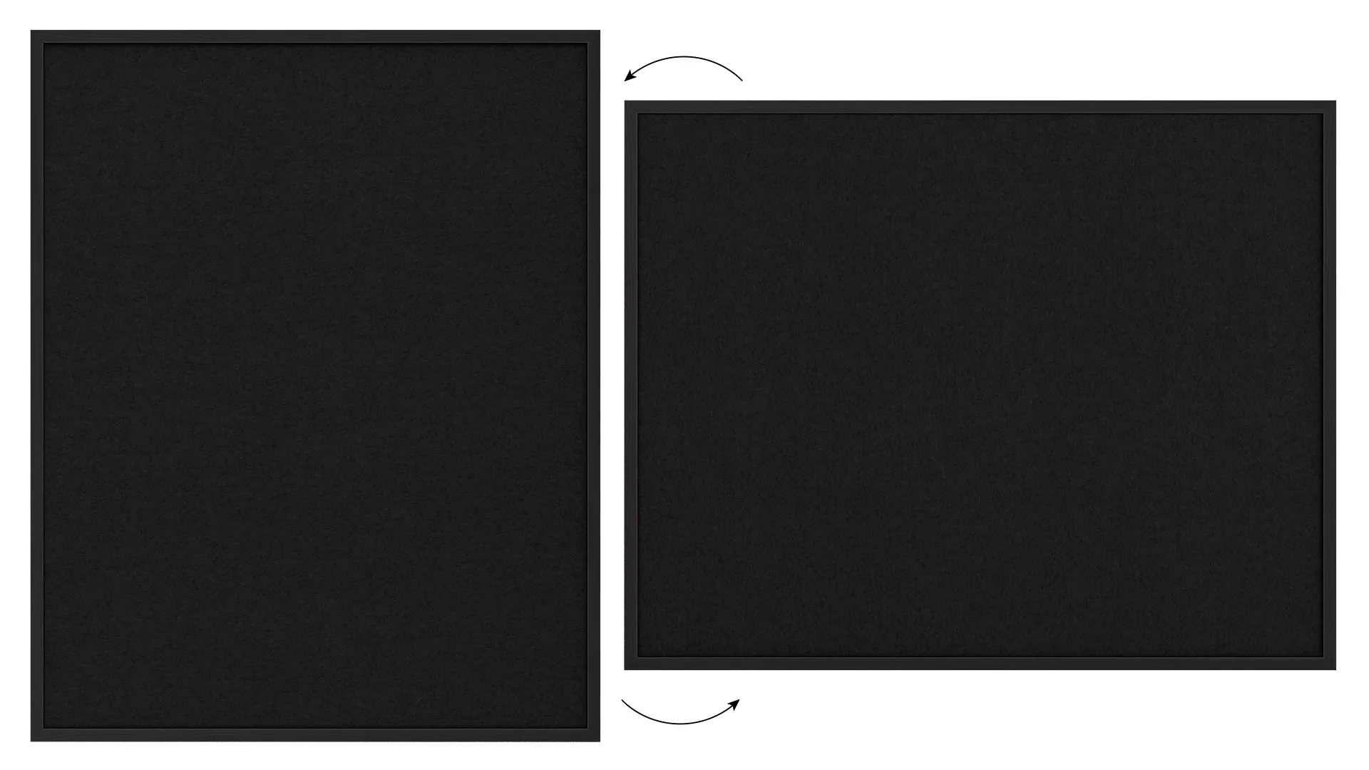 Tableau en feutre 100x80 cm, noir, avec cadre en bois noir – Image 7