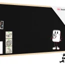 Tableau en feutre 120x60 cm, noir, avec cadre en bois laqué
