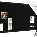 Tableau en feutre 80x40 cm, noir, avec cadre en bois noir