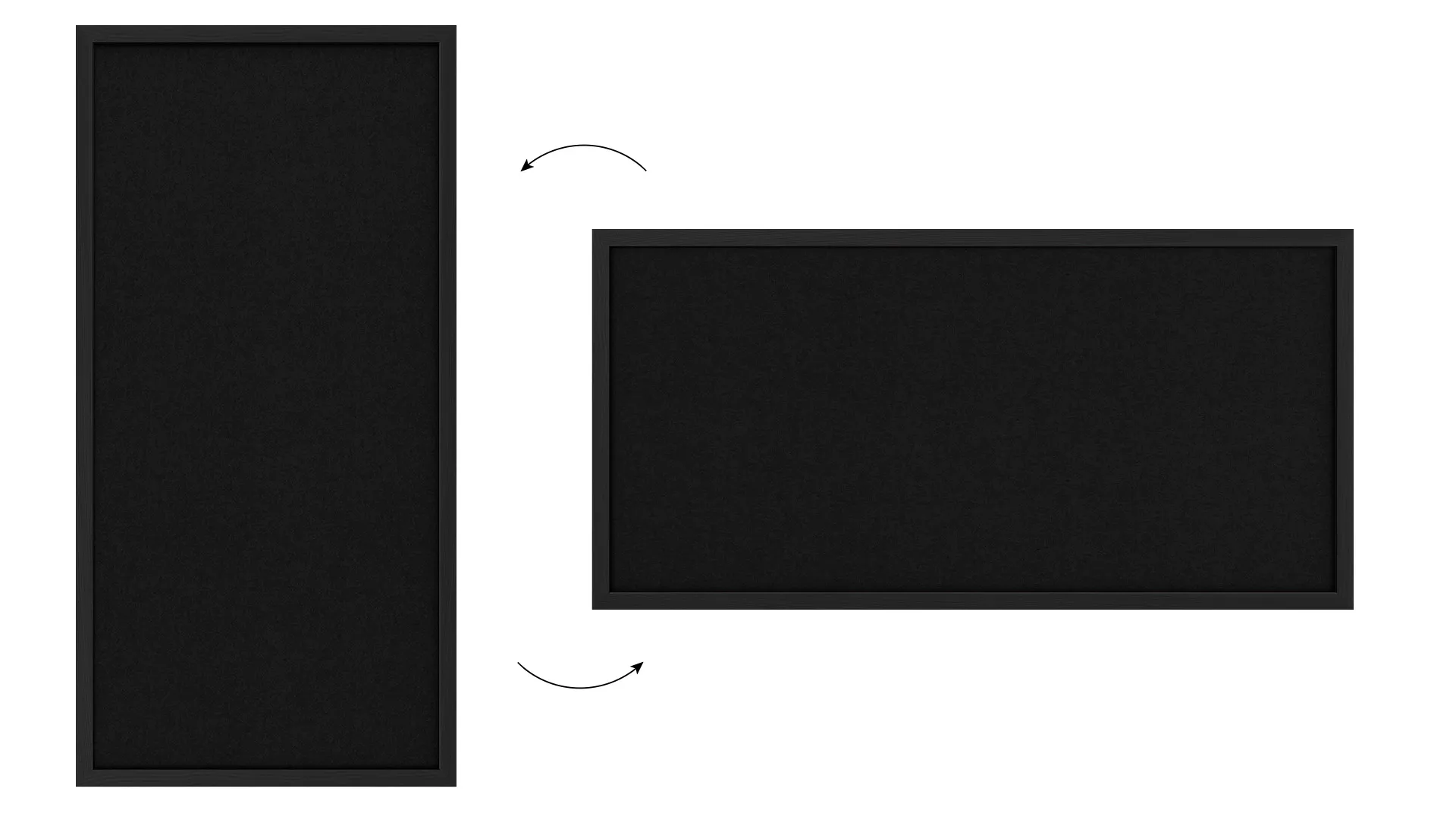Tableau en feutre 80x40 cm, noir, avec cadre en bois noir – Image 7