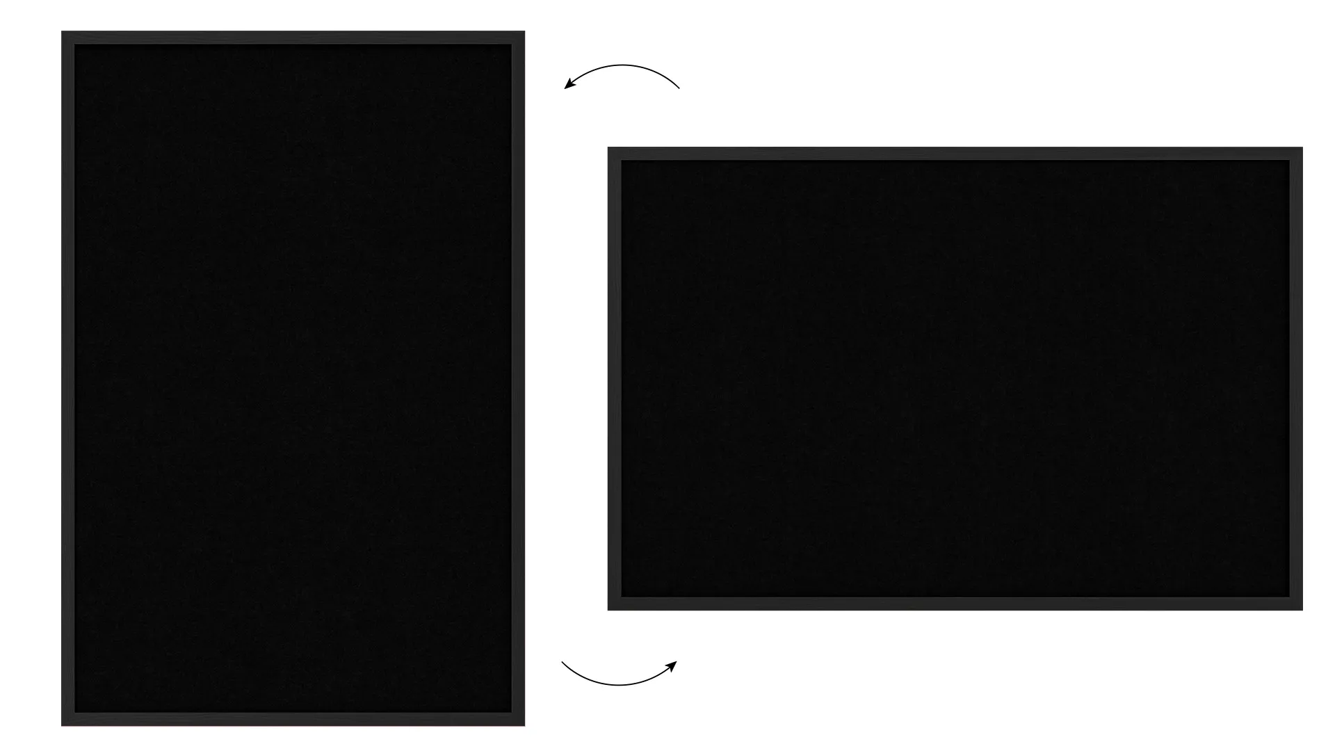 Tableau en feutre 90x60 cm, noir, avec cadre en bois noir – Image 7
