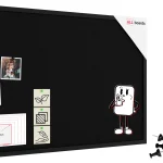 Tableau en feutre 90x60 cm, noir, avec cadre en bois noir