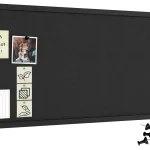 Tableau en feutre 100x40 cm, gris, avec cadre en bois gris